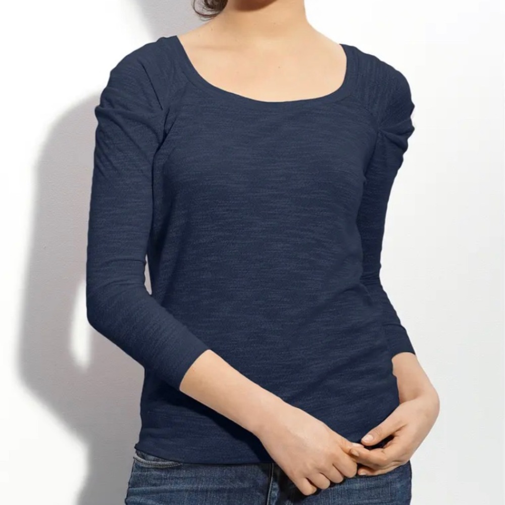 Free People Puff Sleeve Sweater Blue Small